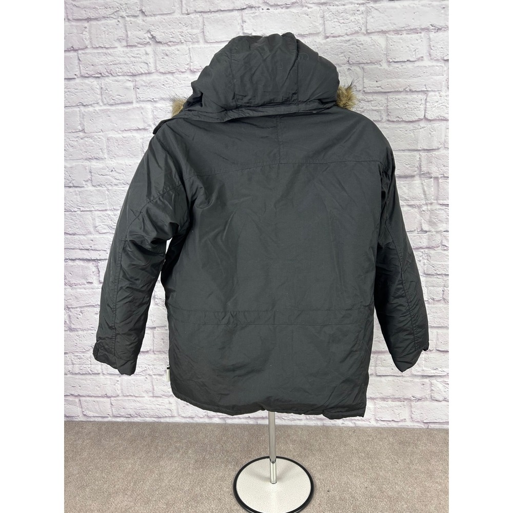 VTG Pepe Jeans London Mens Heavy Winter Parka Jacket Black Faux Fur Hood NWT - Picture 3 of 15